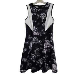 Prabal Gurung Target Floral Print Dress 8 Black White Floral Fit and Flare Mini
